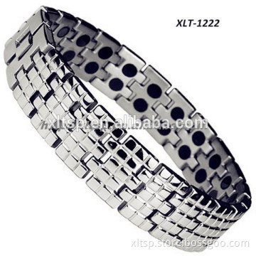 Most popular men stainless steel bracelet double row magnetic bracelet